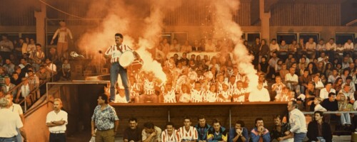 B11 - Fanclub beim Cupspiel gegen den GAK, 1990